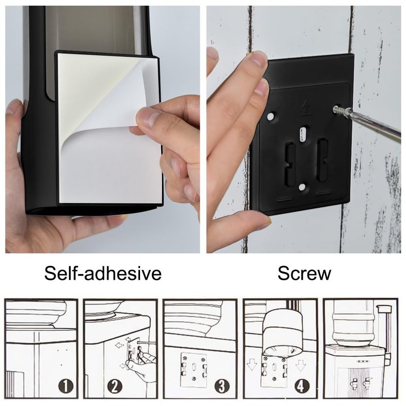 EOFJRUC Wall Mount Paper Cup Dispenser, Pull Type Cup Holder Fit 3oz - 5oz Disposable Small Cups, Bathroom Cup Dispenser for Home Hospital Office Gym (Black) - Image 5